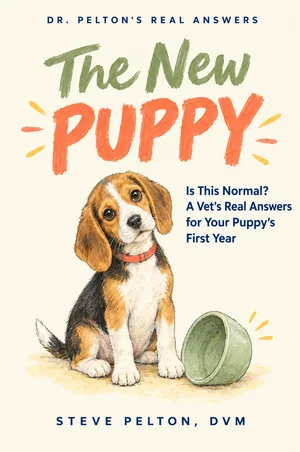 The New Puppy book cover with Meatball the Beagle puppy.